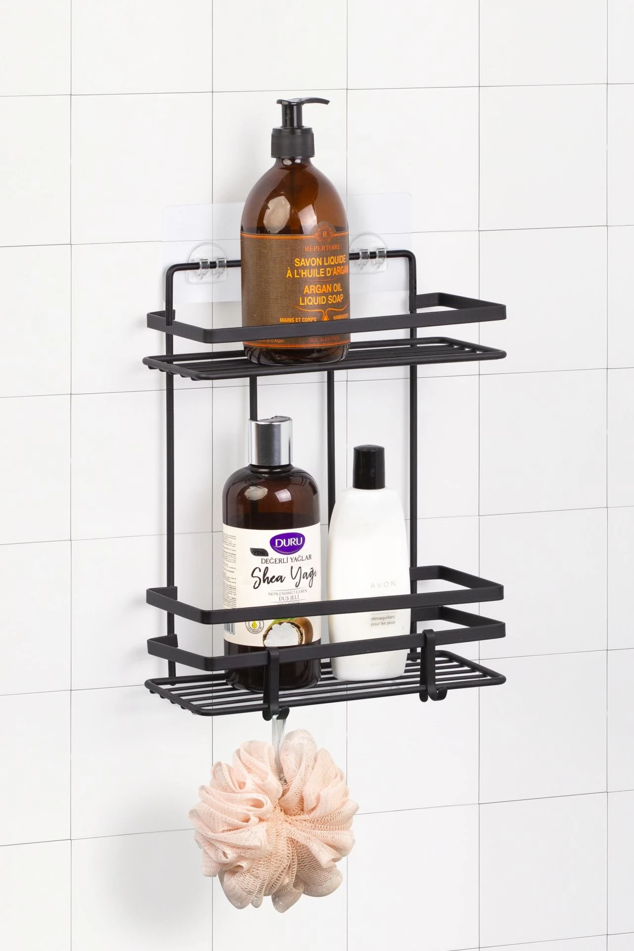 Banyo Raf Lamalı 2 Katlı 11x24cm Siyah Eko