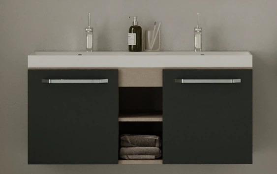 Banyo Dolabı Fuga Alt Modül Antrasit 120cm