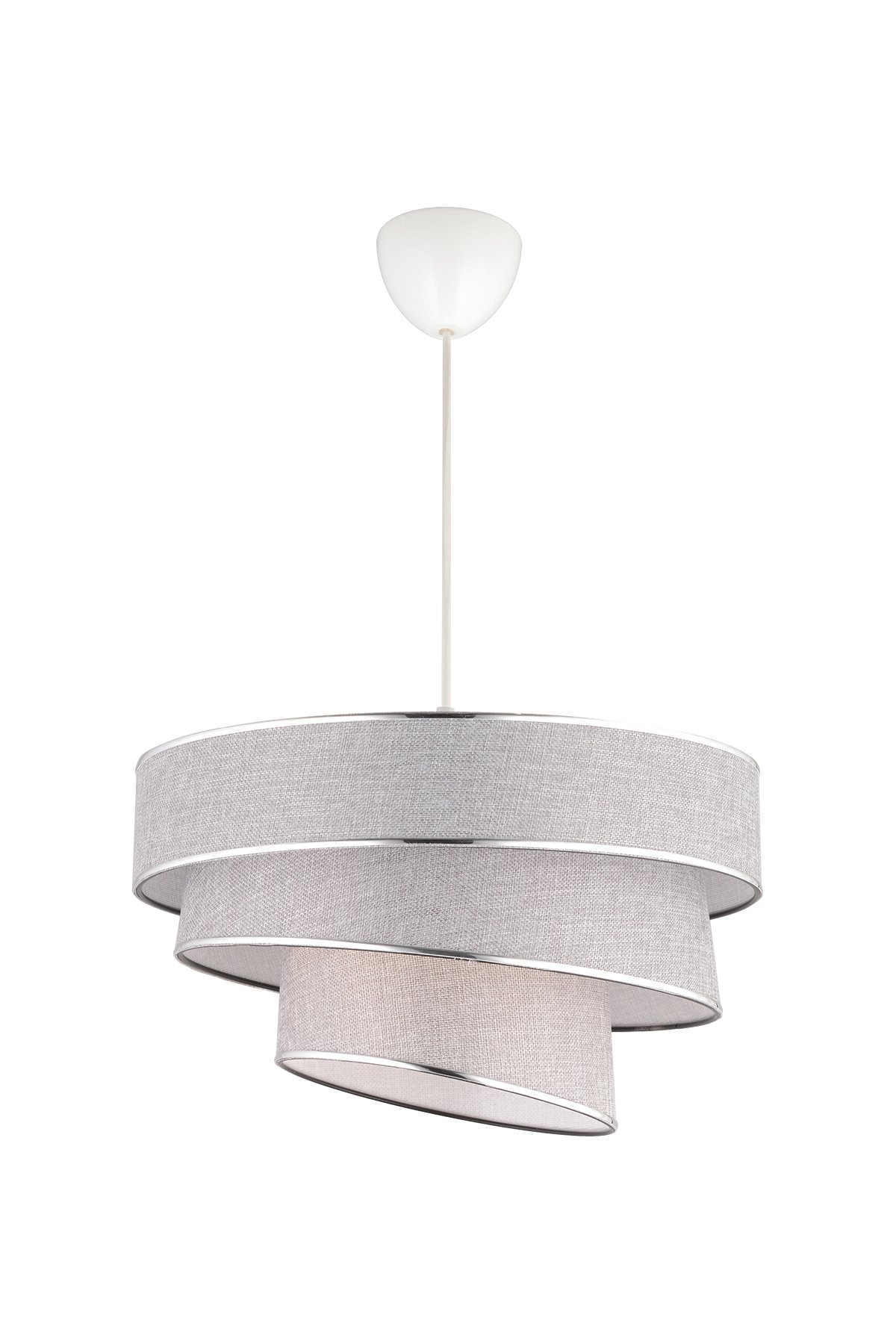 Elips Tekli Sarkıt Avize 3 katlı Gri