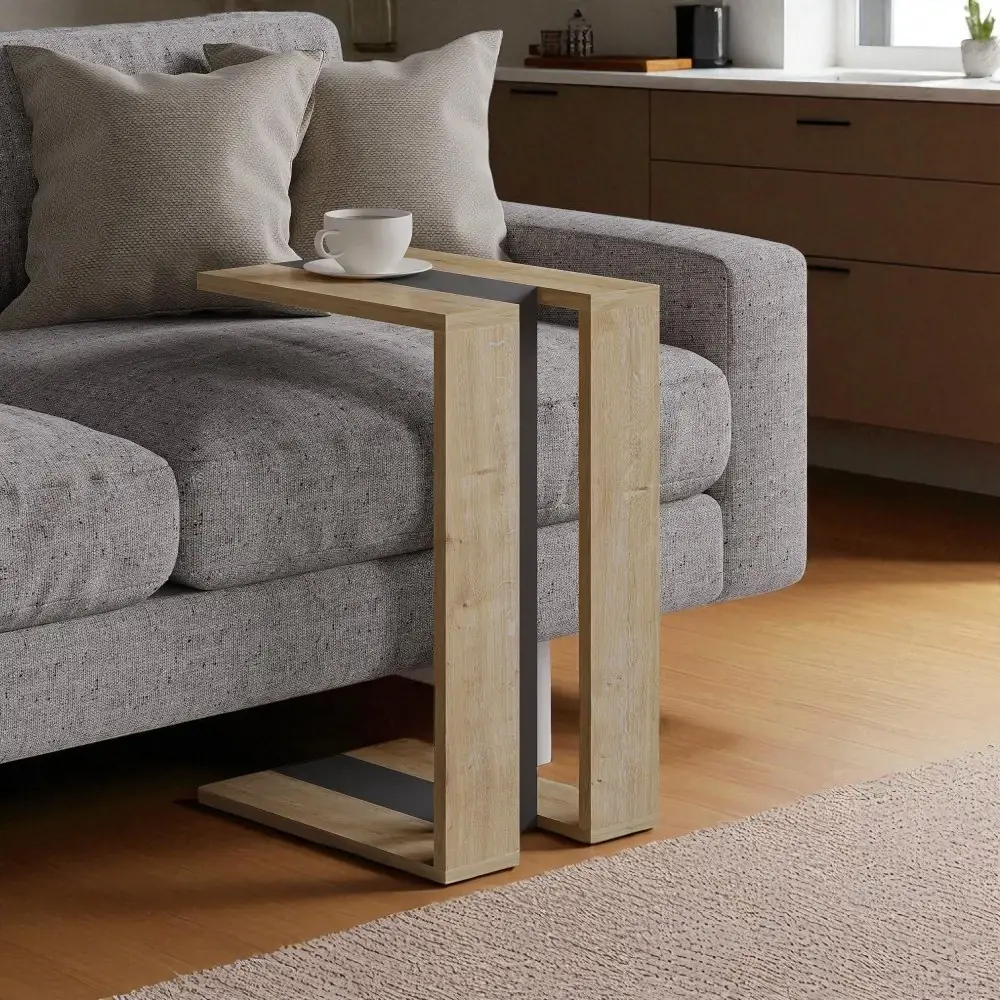 Side Table Muju Oak-Anthracite-Oak 57*40*30cm