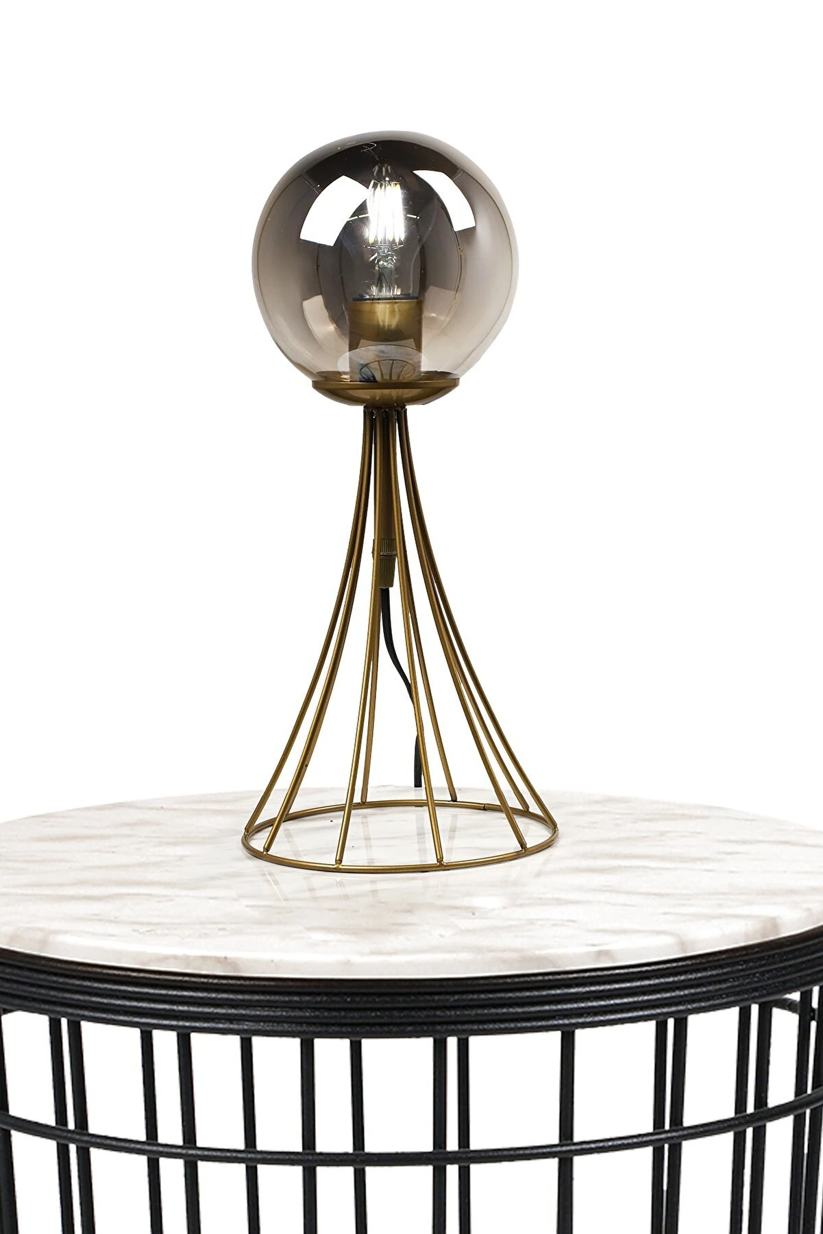 Masa Lambası Lapis Eskitme-Füme Cam