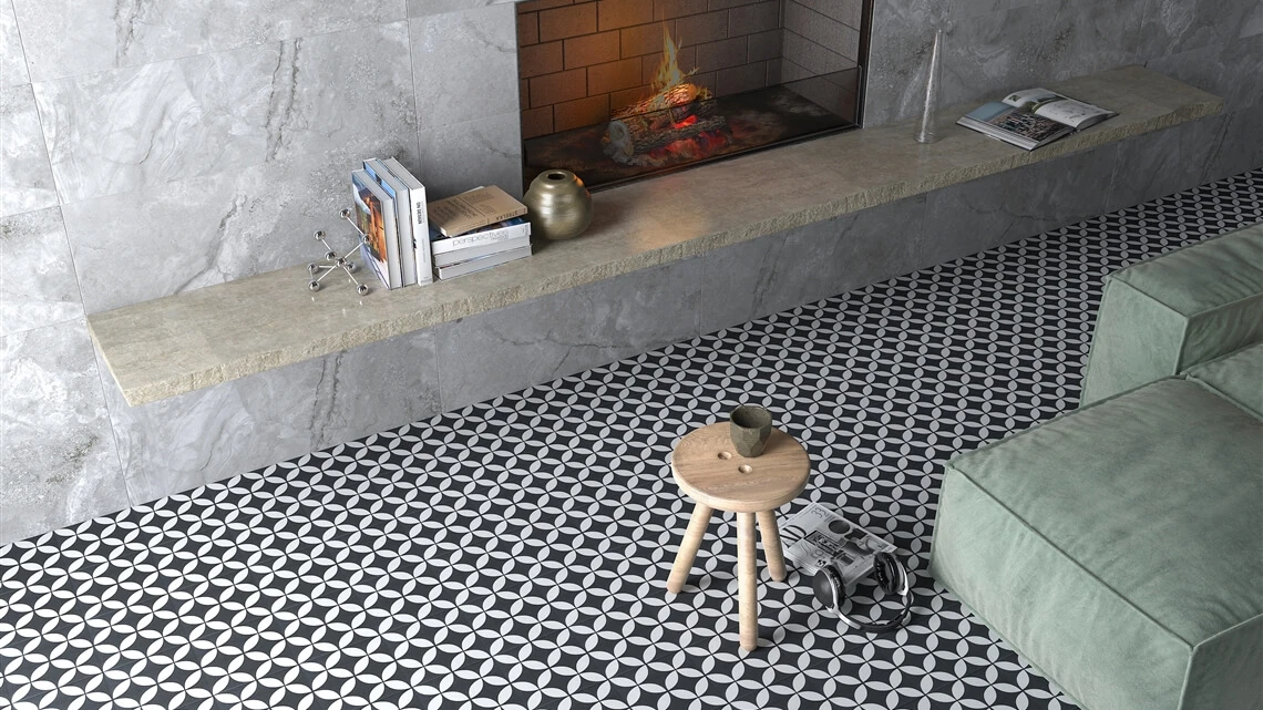 Yer-Duvar Karosu Stamp Siyah 20x20