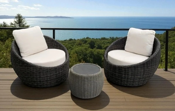 Coconut  Bistro Set 2'li Rattan Orta Sehpa+Minderl