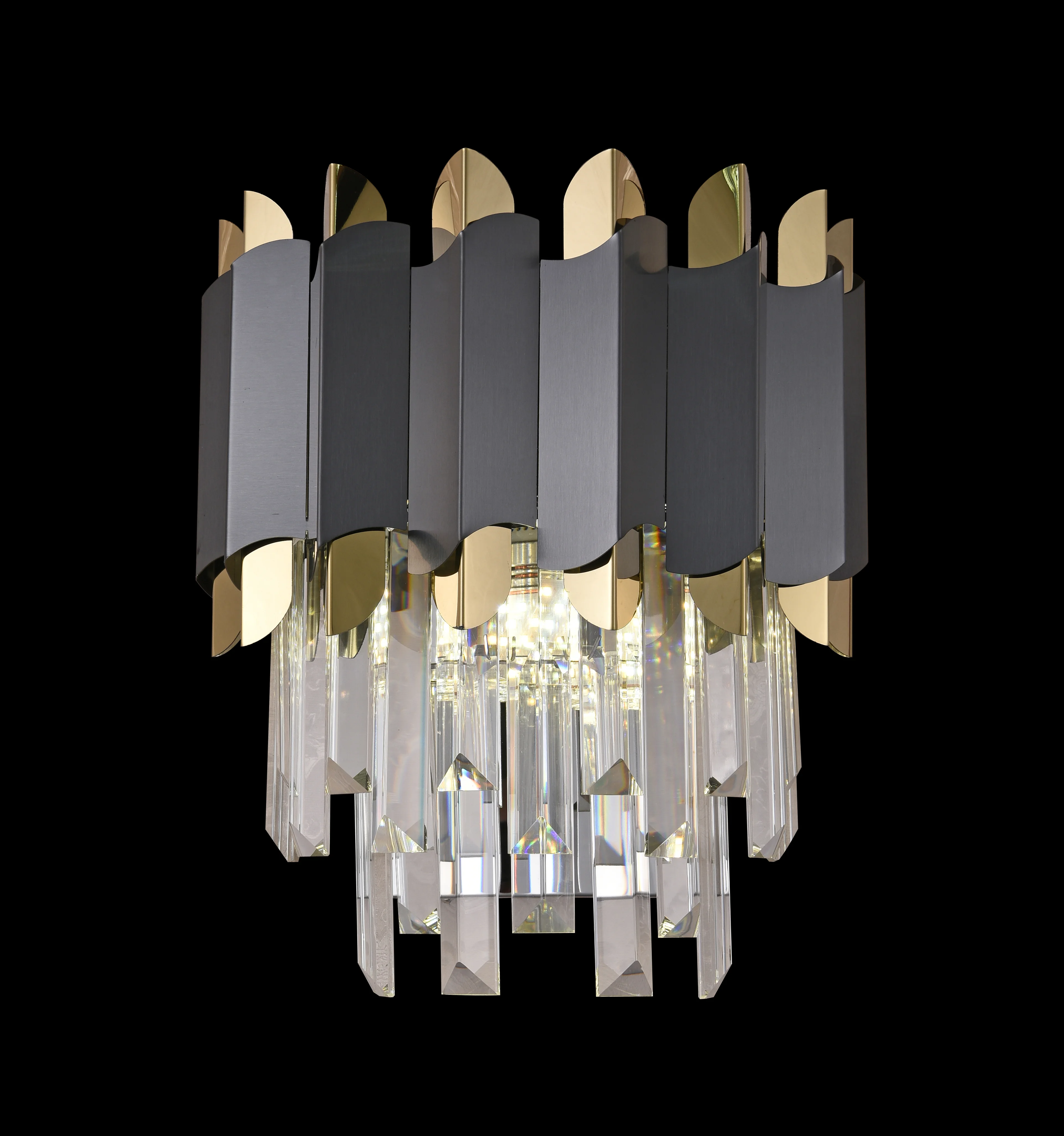 Avize Sarkıt Tekli Kristal Gold