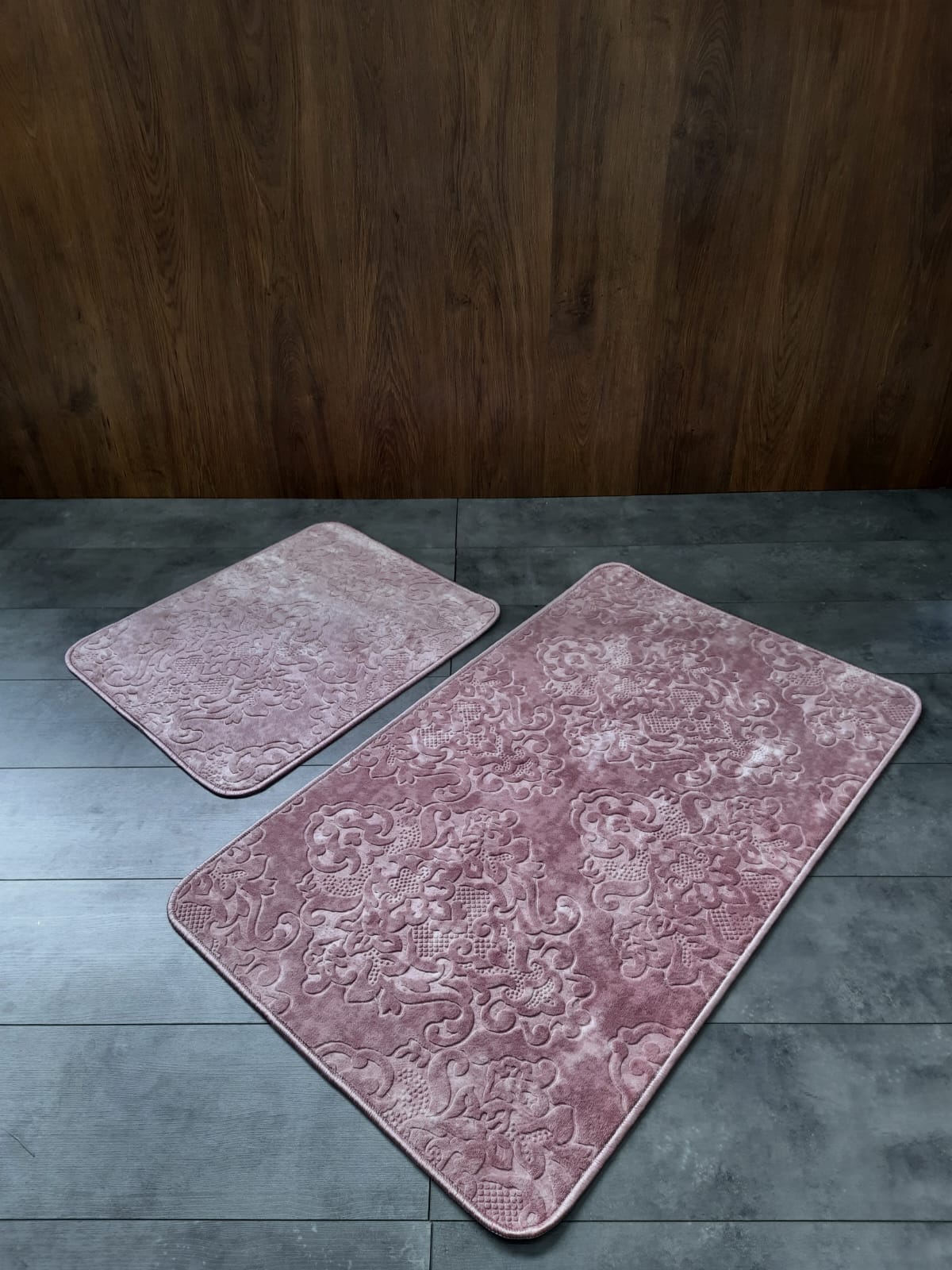 Banyo Paspas Takımı 2 'li Pudra 60x100 50x60 cm