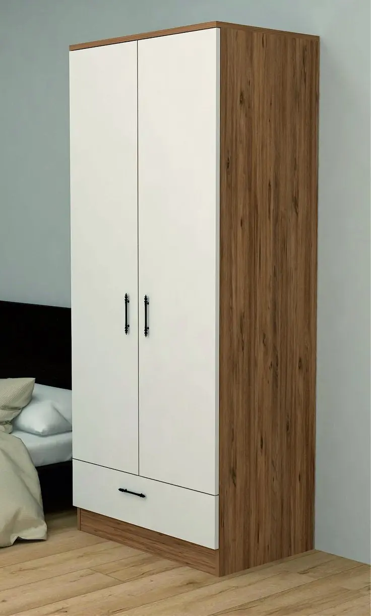 Clothes Cabinet 2 Doors 1 Drawer CvzByz 76*179*45