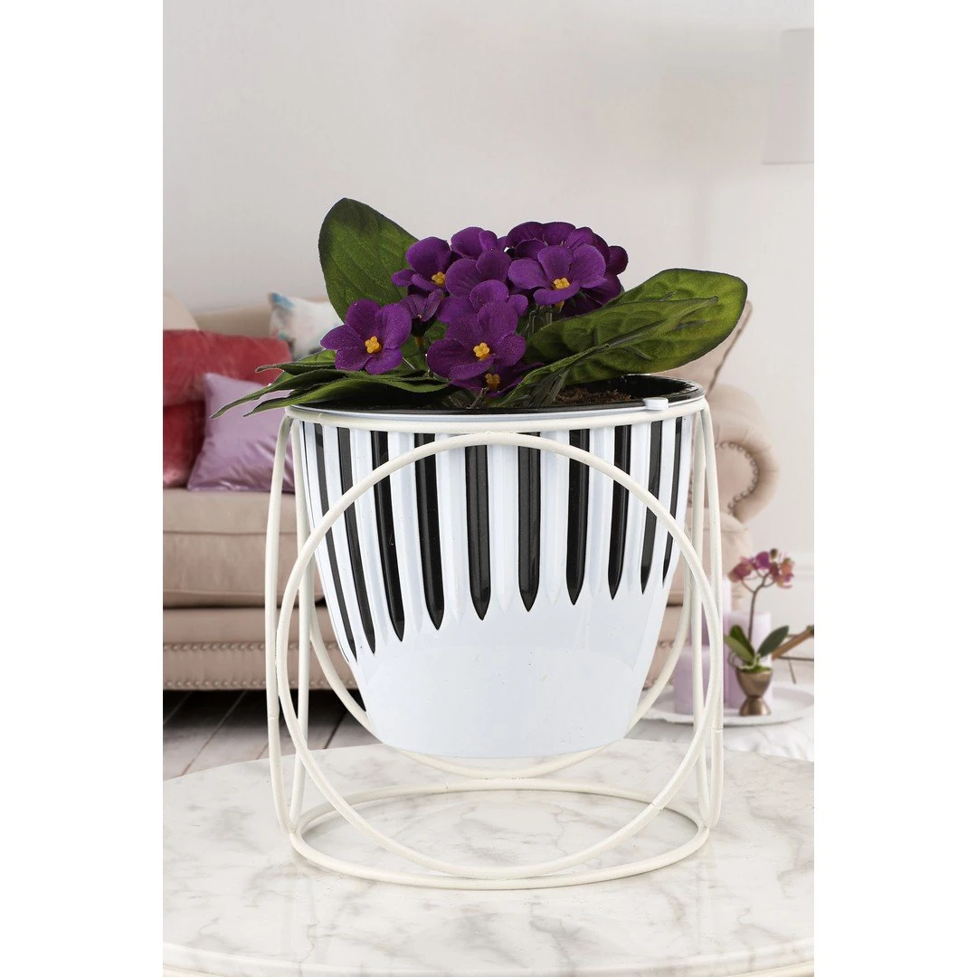 Selanik Saksı No:1 Beyaz-Beyaz