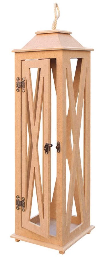 Ahşap Çapraz Fener Büyük 17*58*17cm