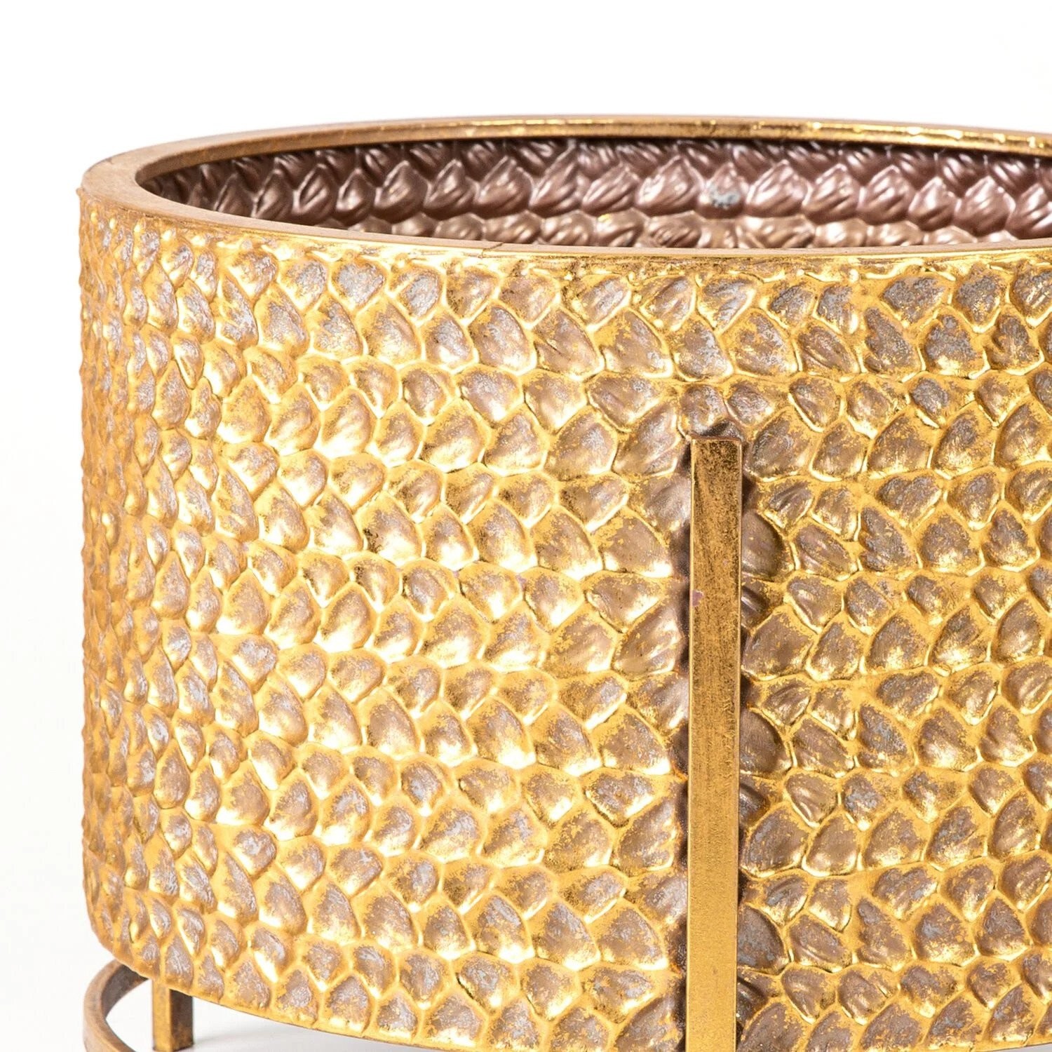 Saksı Metal Ayaklı 36x28x35cm Altın