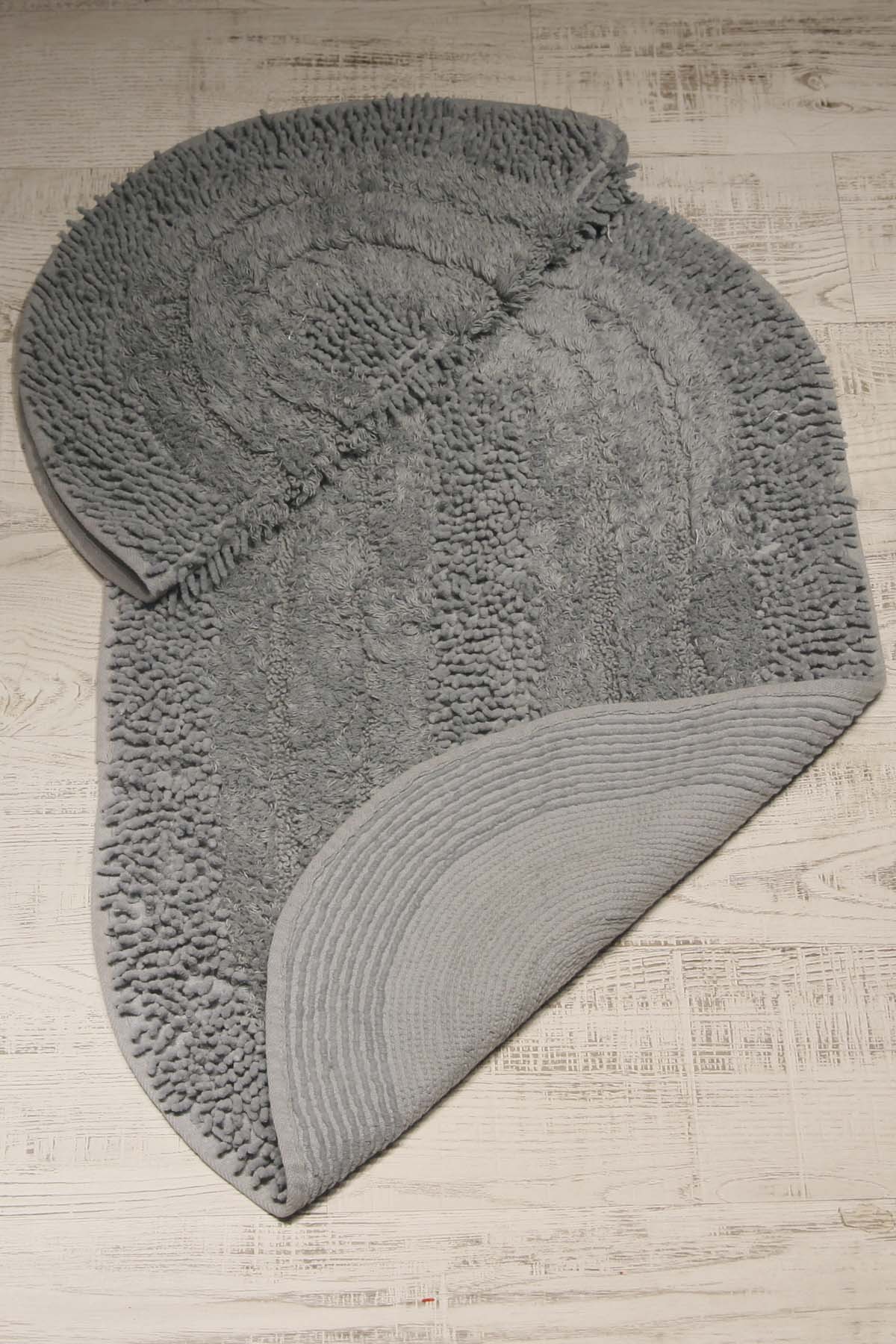 Klozet Paspas Takımı 2Li  Oval Gri 60X100 50X60 cm