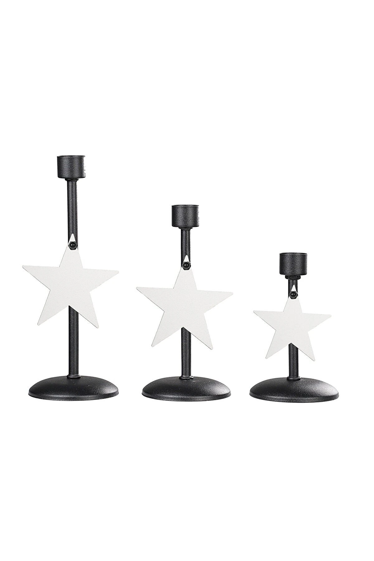 Mumluk Metal Yıldız 3'lü Siyah