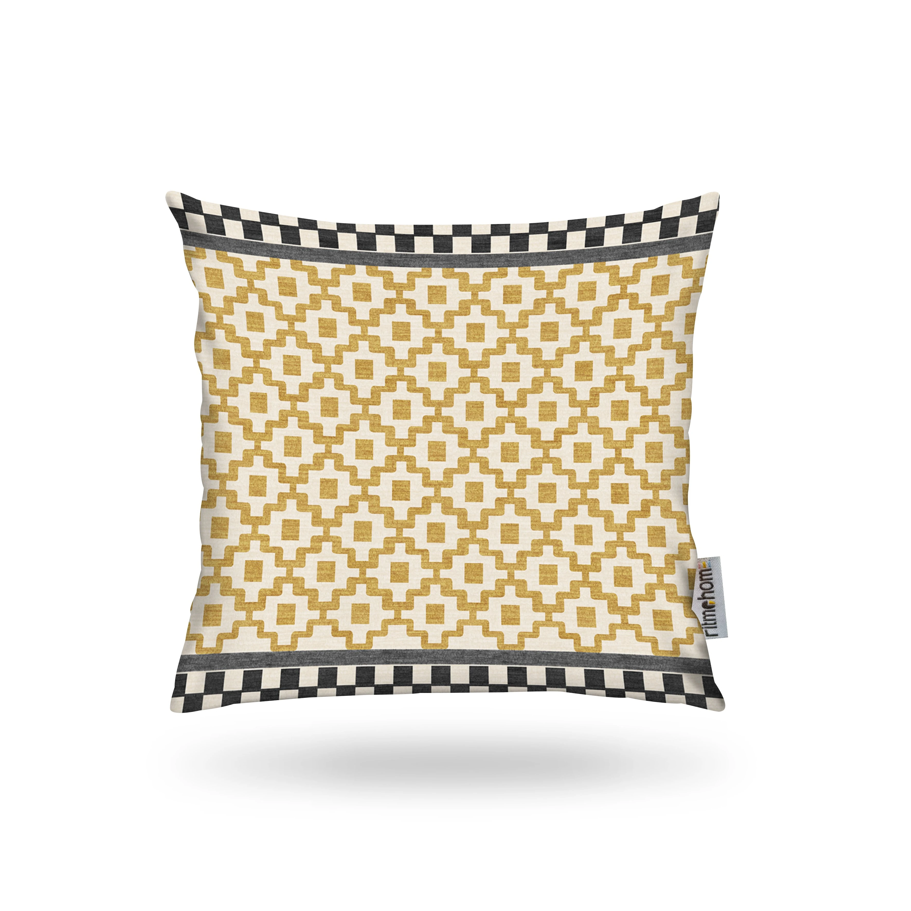 Kırlent Kılıfı Etn Desen Altın-Siyah 43x43cm