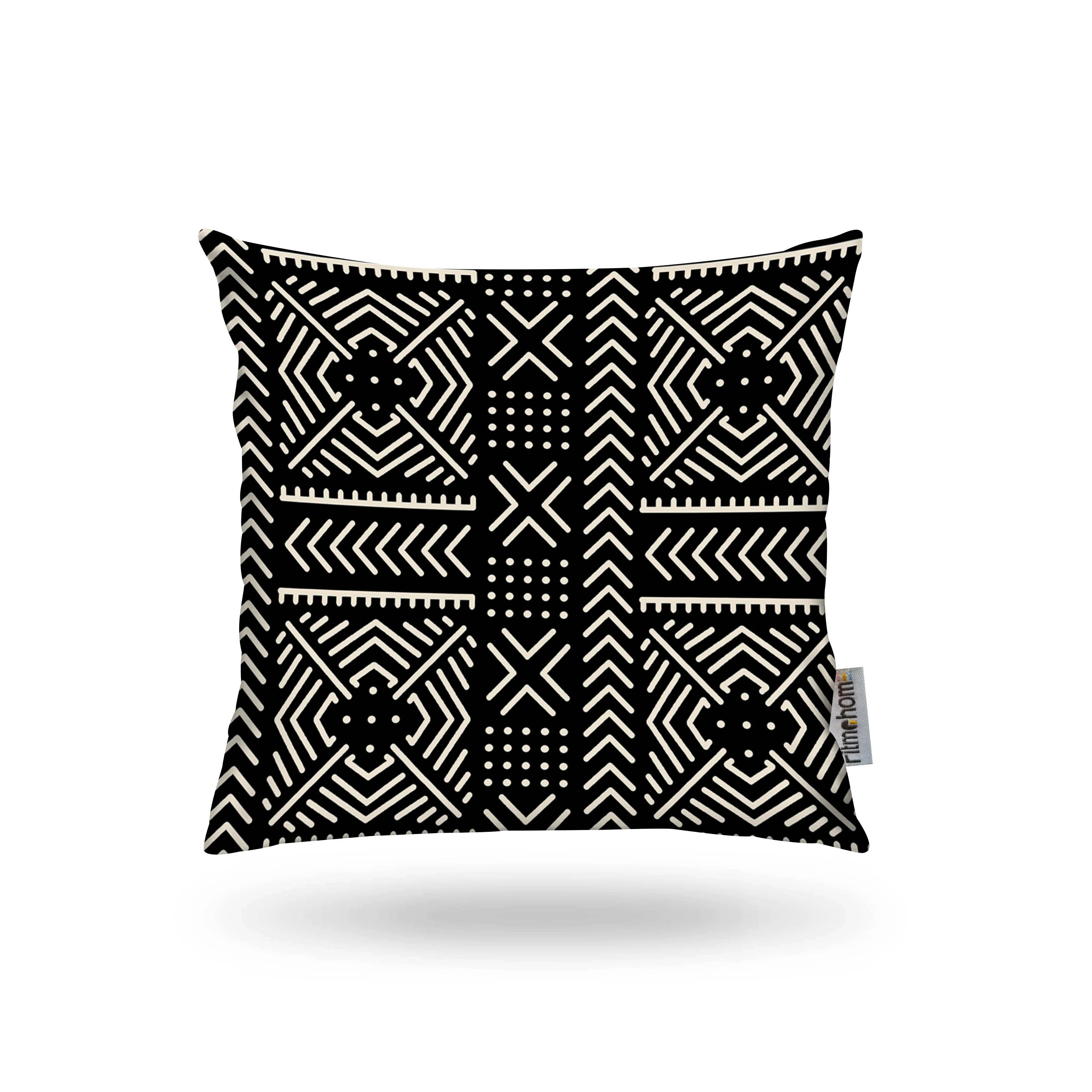 Kırlent Kılıfı İsk. Etn Desen Siyah-Krem 43x43cm