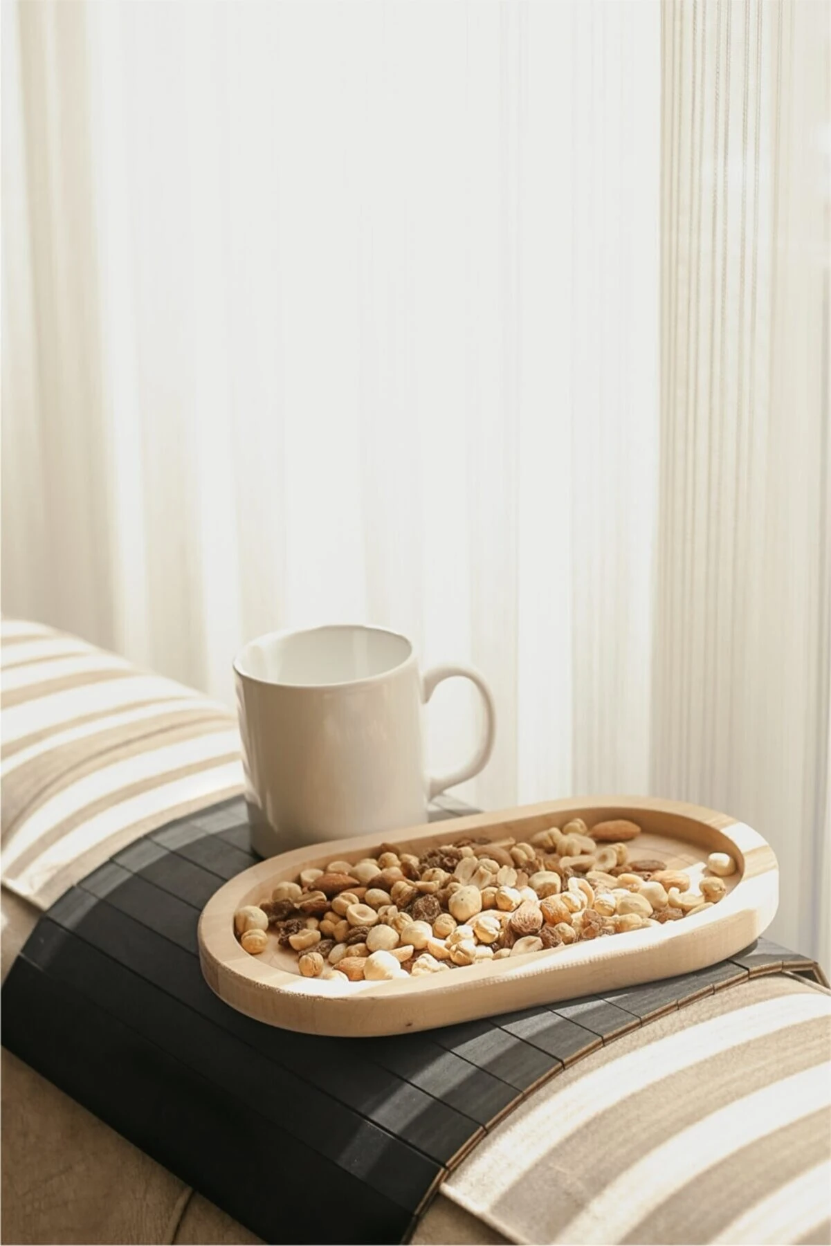 Ahşap Katlanır Koltuk Tepsisi Siyah  30x40cm