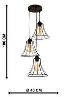 Muhteşem Avize 3'lü Siyah