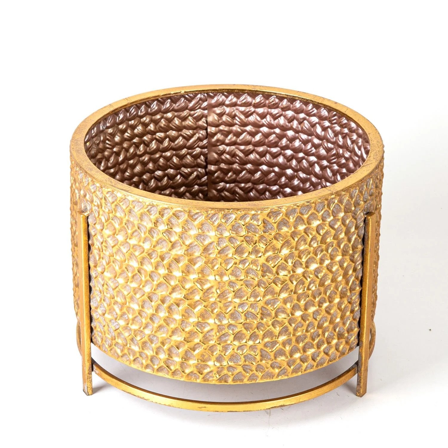 Saksı Metal Ayaklı 36x28x35cm Altın
