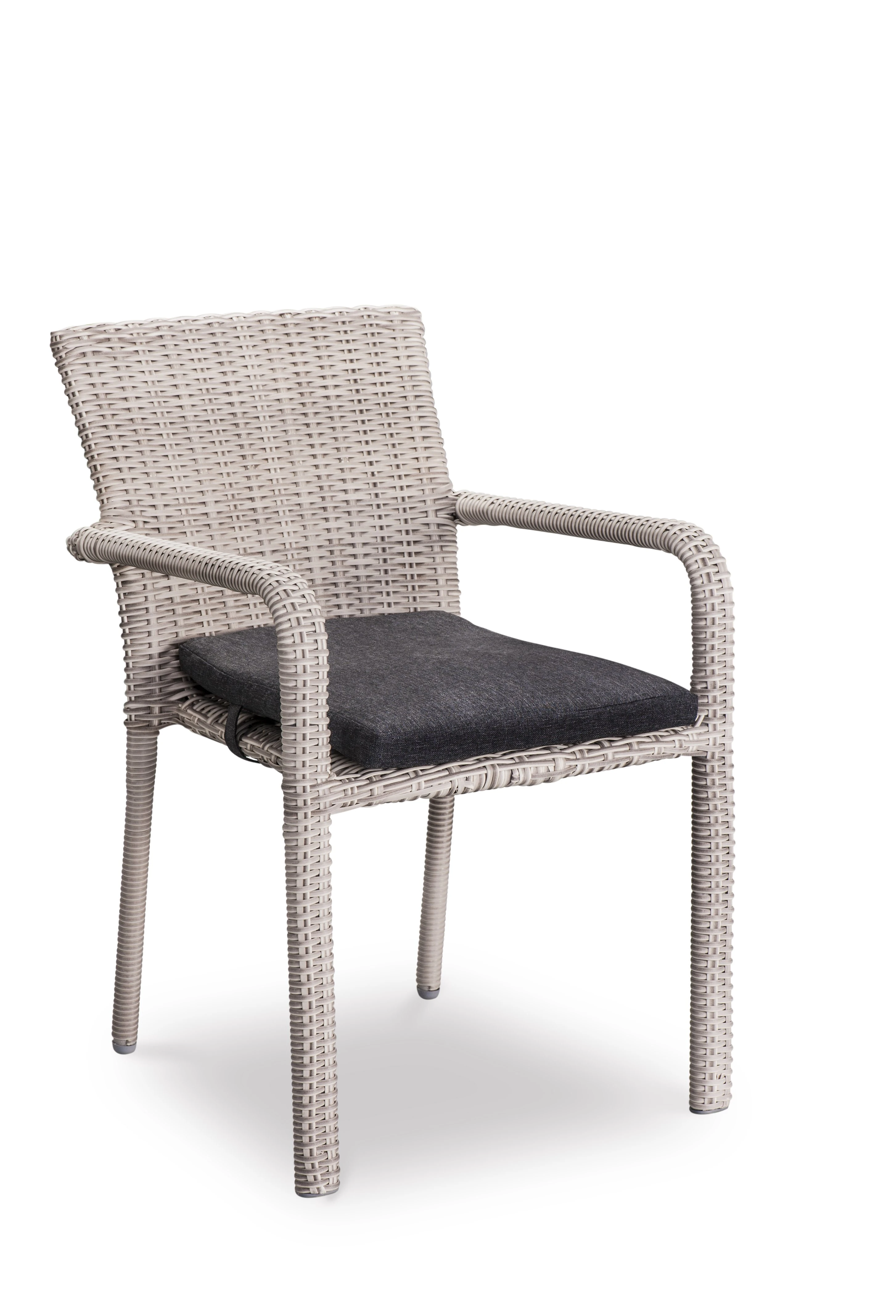 Paso Rattan Sandalye A. Kahve/ K.Gri  Minderli