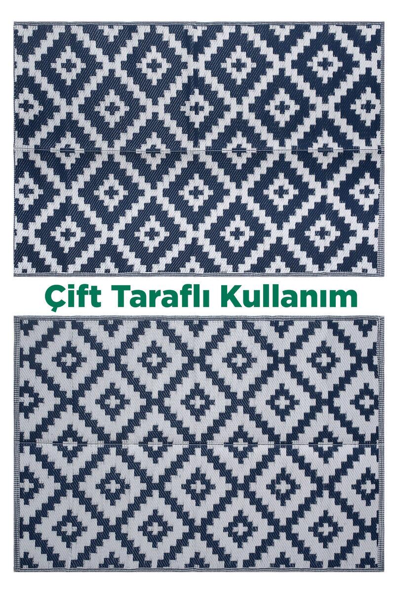 Savana Plaj- PiknikHasırMatMaviBeyazDesen120x180