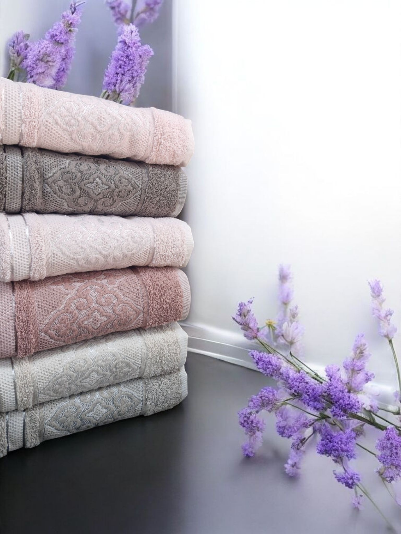 Banyo Havlusu Bella Battal 6'lı 100x150cm