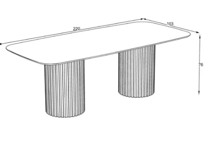 Masa Oslo Cosmos Ahşap-Siyah 220*103*76cm