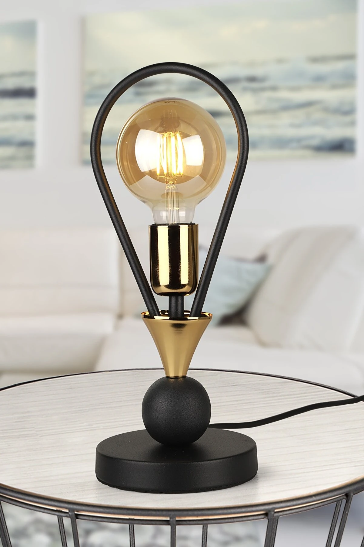 Masa Lambası Fırtına Siyah
