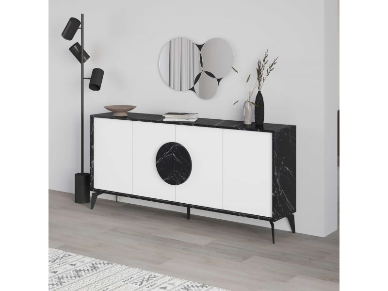 Konsol Masa Aynalı Gora 180 Bendir-Beyaz180*82*35c