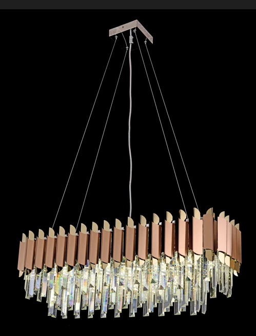 Avize Sarkıt 4'lü Pasta Kristal Rose Gold