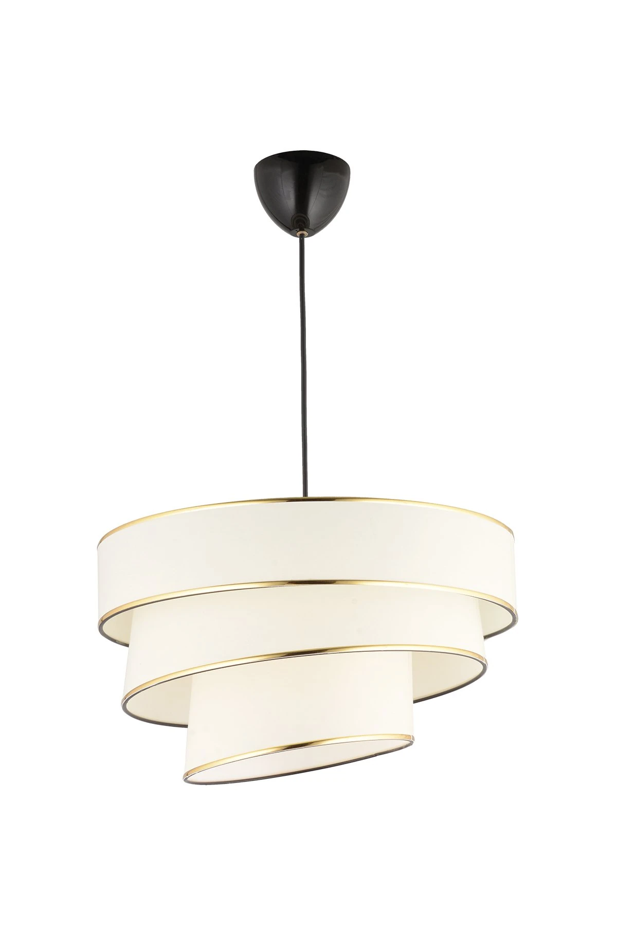 Elips Tekli Sarkıt Avize 3 katlı Krem