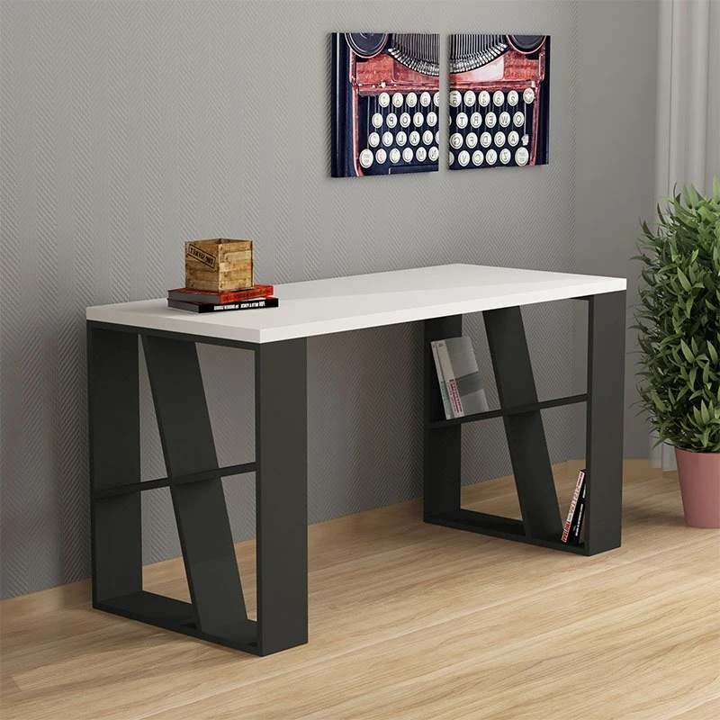 Çalışma Masası Bal Beyaz-Antrasit 137*60*75cm
