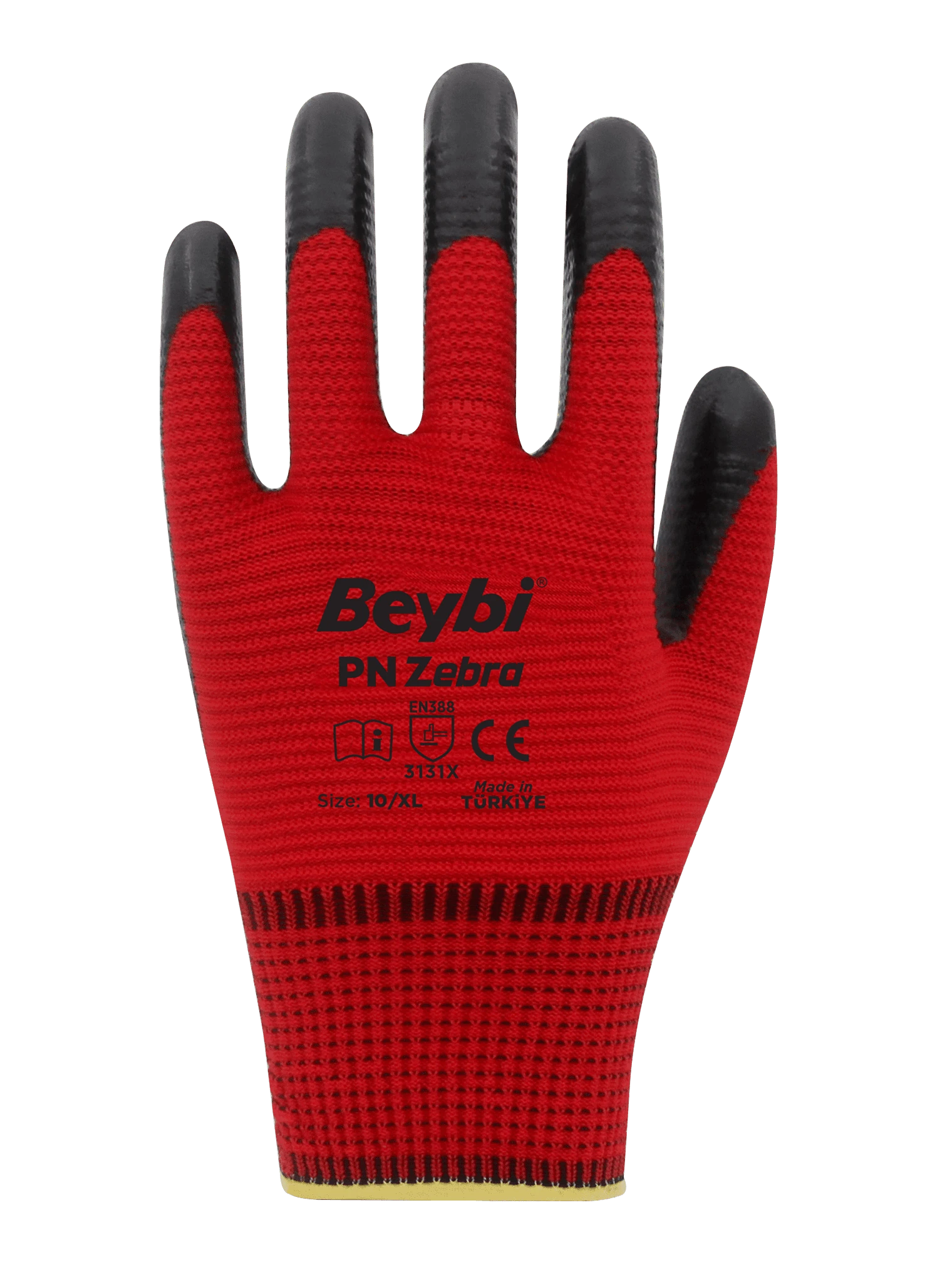 Nitril Kırmızı+Siyah Eldiven No:10 Çift