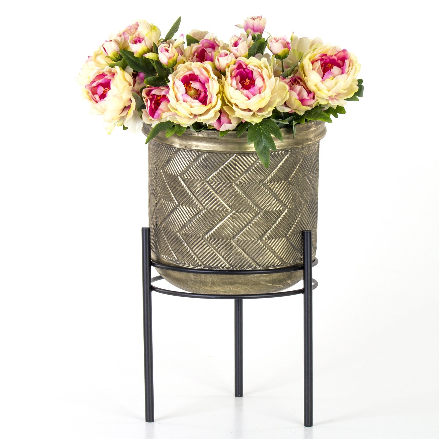 Çiçeklik Metal Ayaklı 34x39.5cm Gri