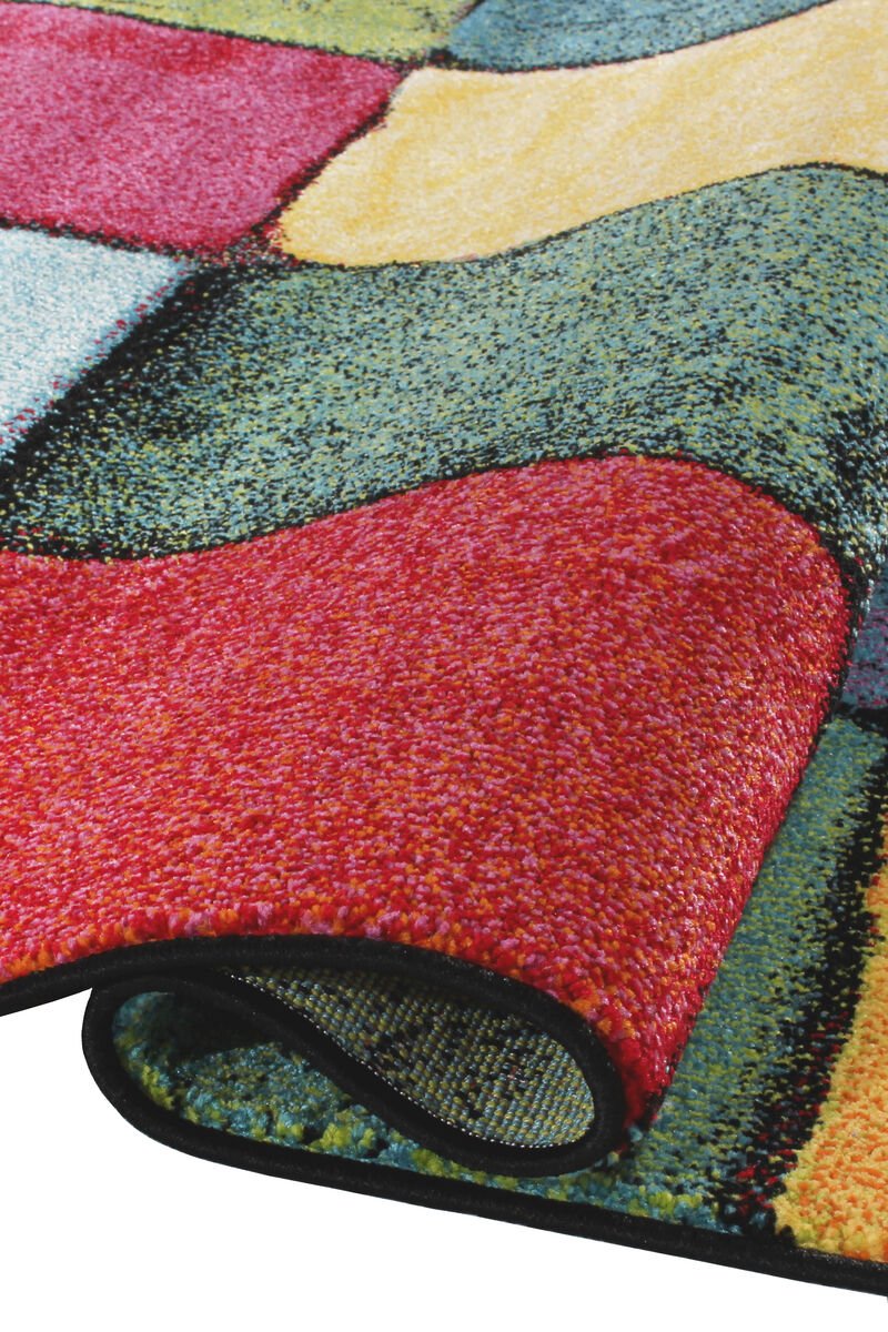 Renkli Halı Kare Desen 80x150