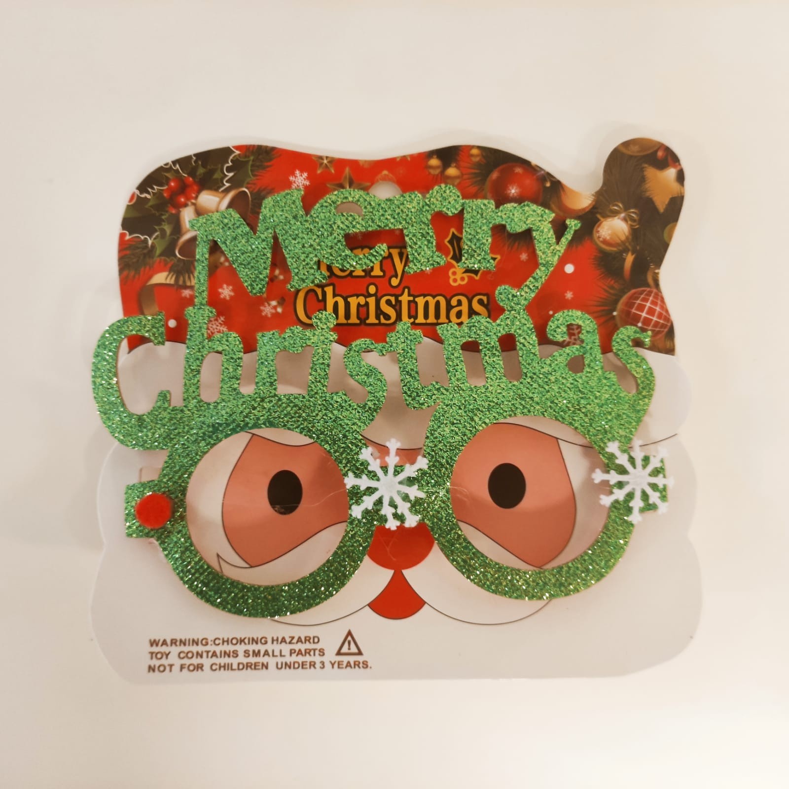 Yılbaşı Gözlüğü Merry Christmas Yeşil Simli