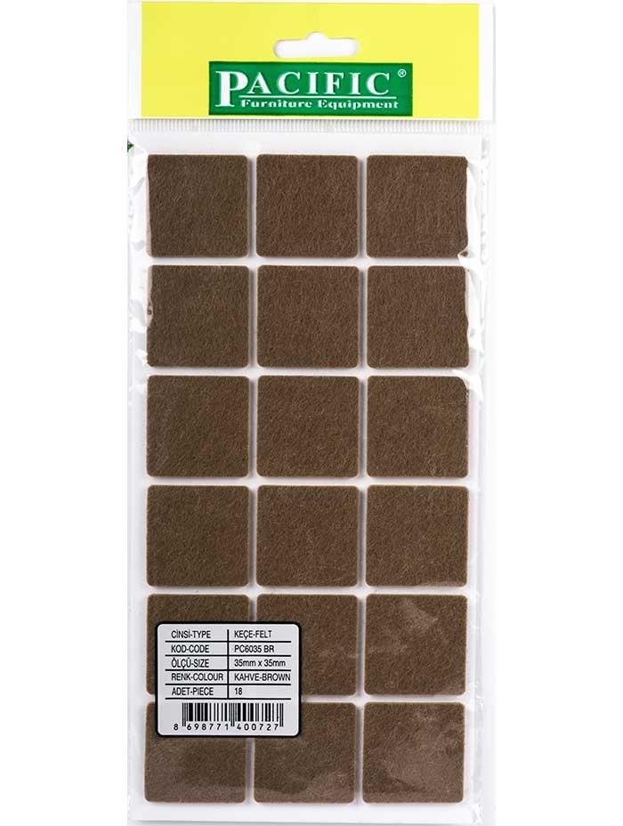 Yapışkanlı Keçe 35x35mm Kahve Pacific