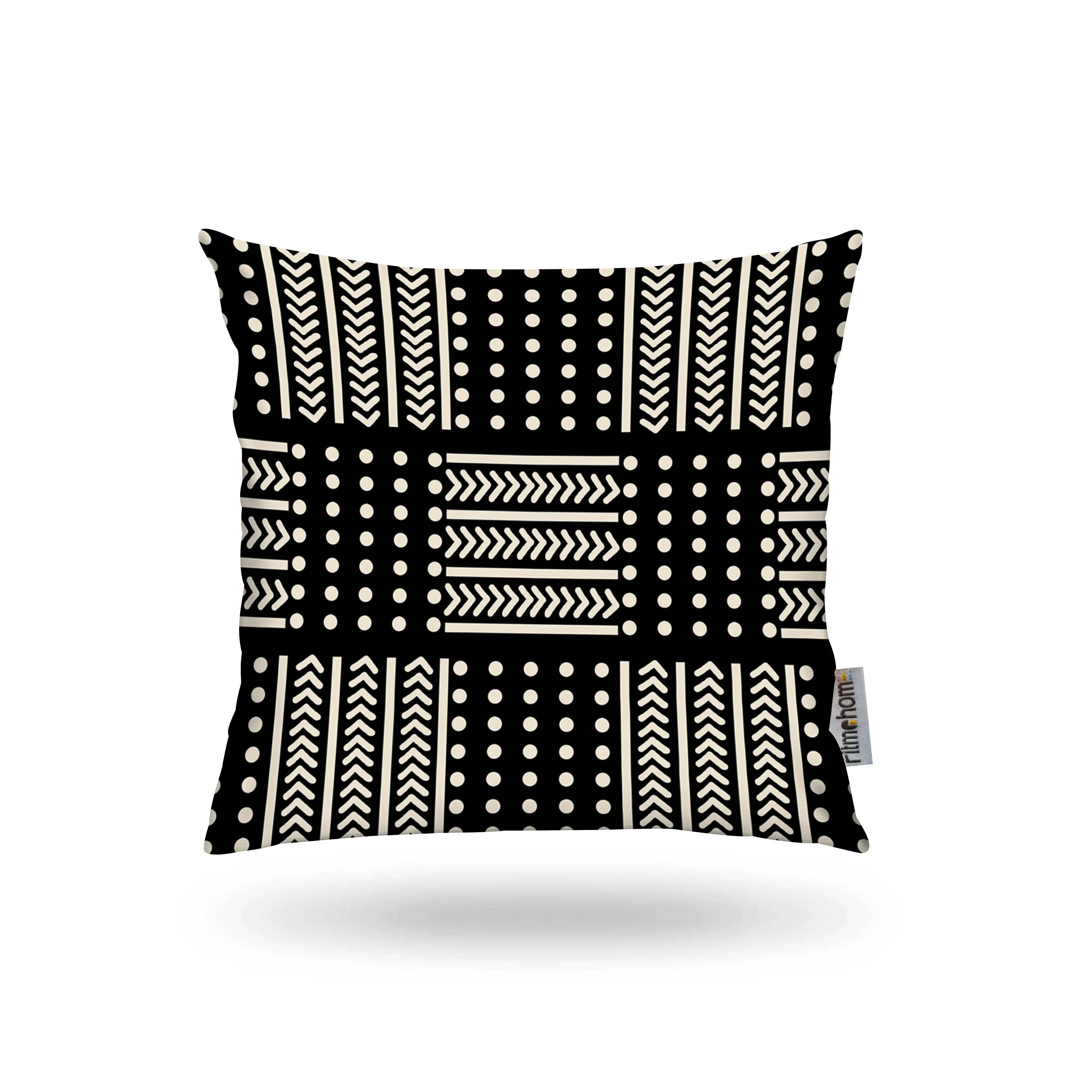 Kırlent Kılıfı İsk. Etn Desen Siyah-Krem 43x43cm