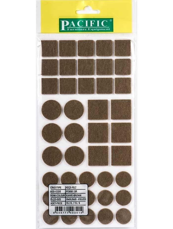 Yapışkanlı Keçe Çap 20-25mm Kahve Pacific