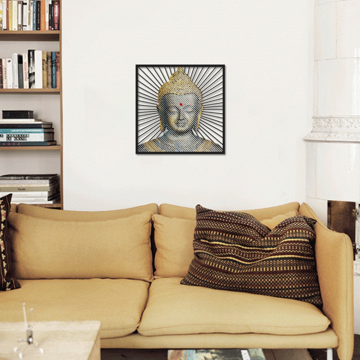 Buddha Metal Tablo Renkli 45*45cm