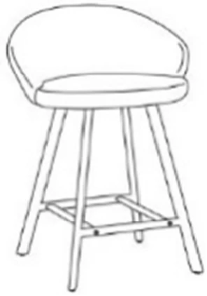 Bar Sandalyesi Saki Uras 12 Koyu Gri-Siyah Ayak
