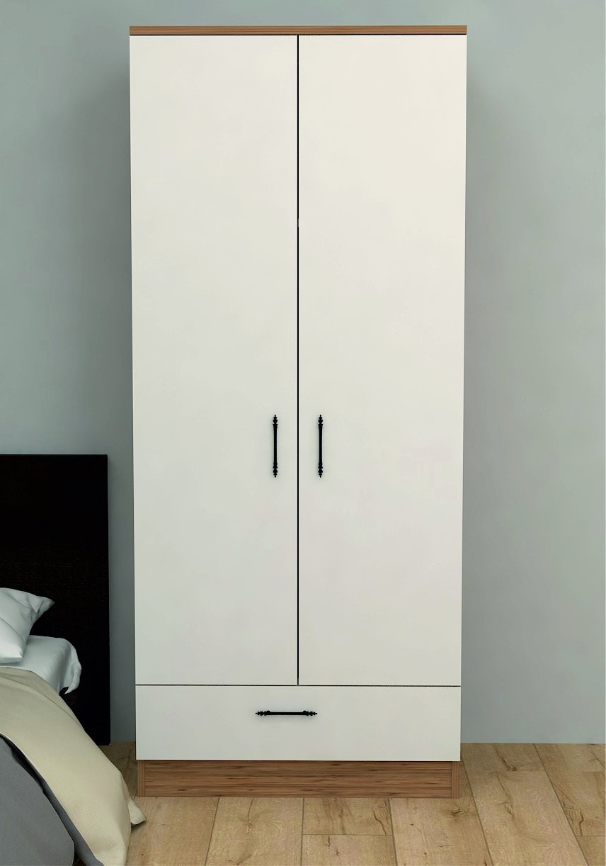 Kıyafet Dolabı 2Kapak 1Çekmeceli CvzByz 76*179*45