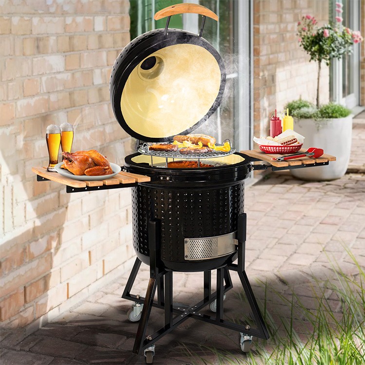 Barbekü Egg Kapaklı Tekerlekli  Siyah 134*74*121cm