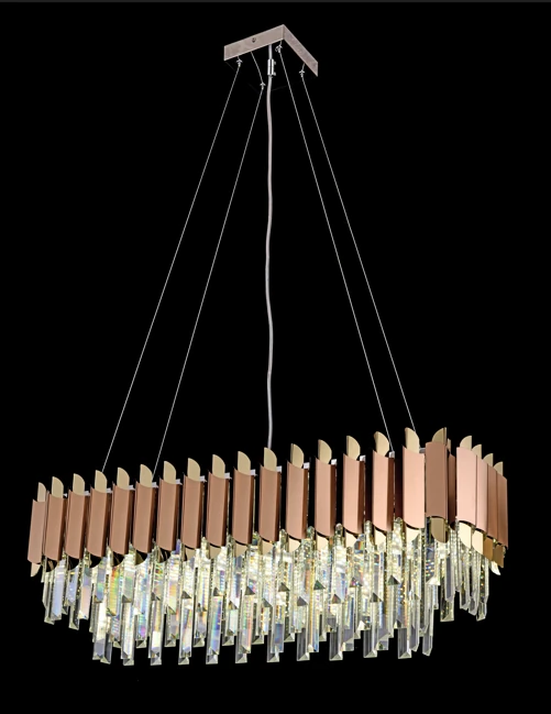 Avize Sarkıt 3'lü Pasta Kristal Rose Gold