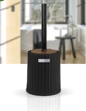 Wc Fırçası Coliseum Çizgili Ahşap Siyah