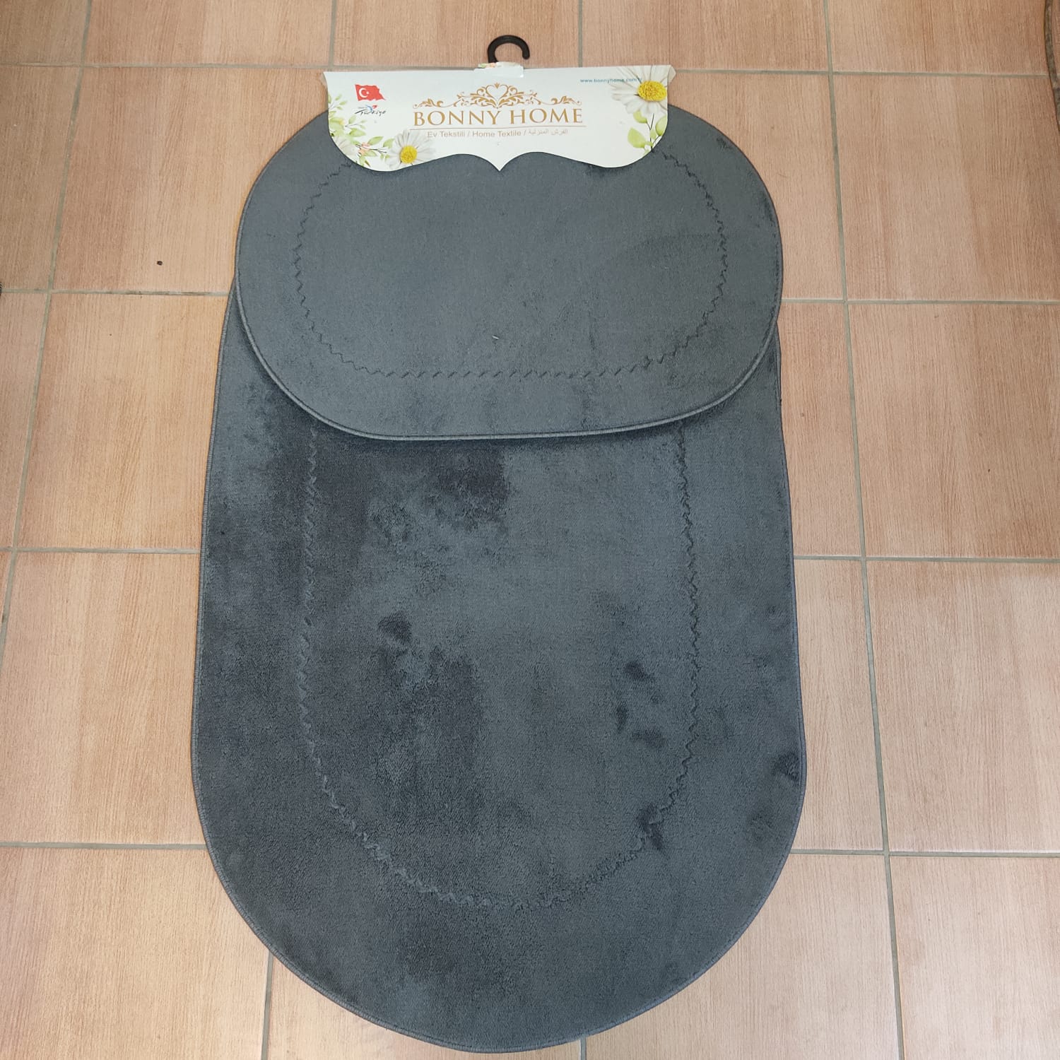 KlozetPaspasTakımı2Li Oval Antrast 60x100 50x60cm