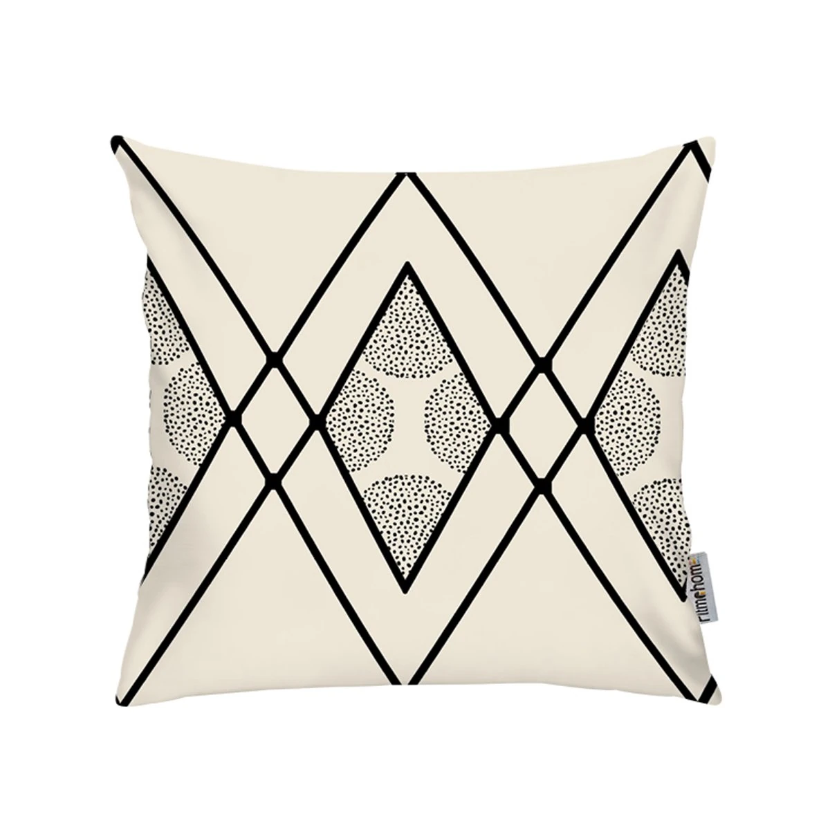 Kırlent Kılıfı Baskılı Siyah Beyaz Desen 43x43