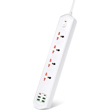 4lü Uzatma 2m USB li Tek Anahtarlı Master