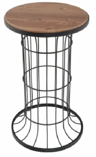 CEMRE Coffee Table Black-Wooden Walnut