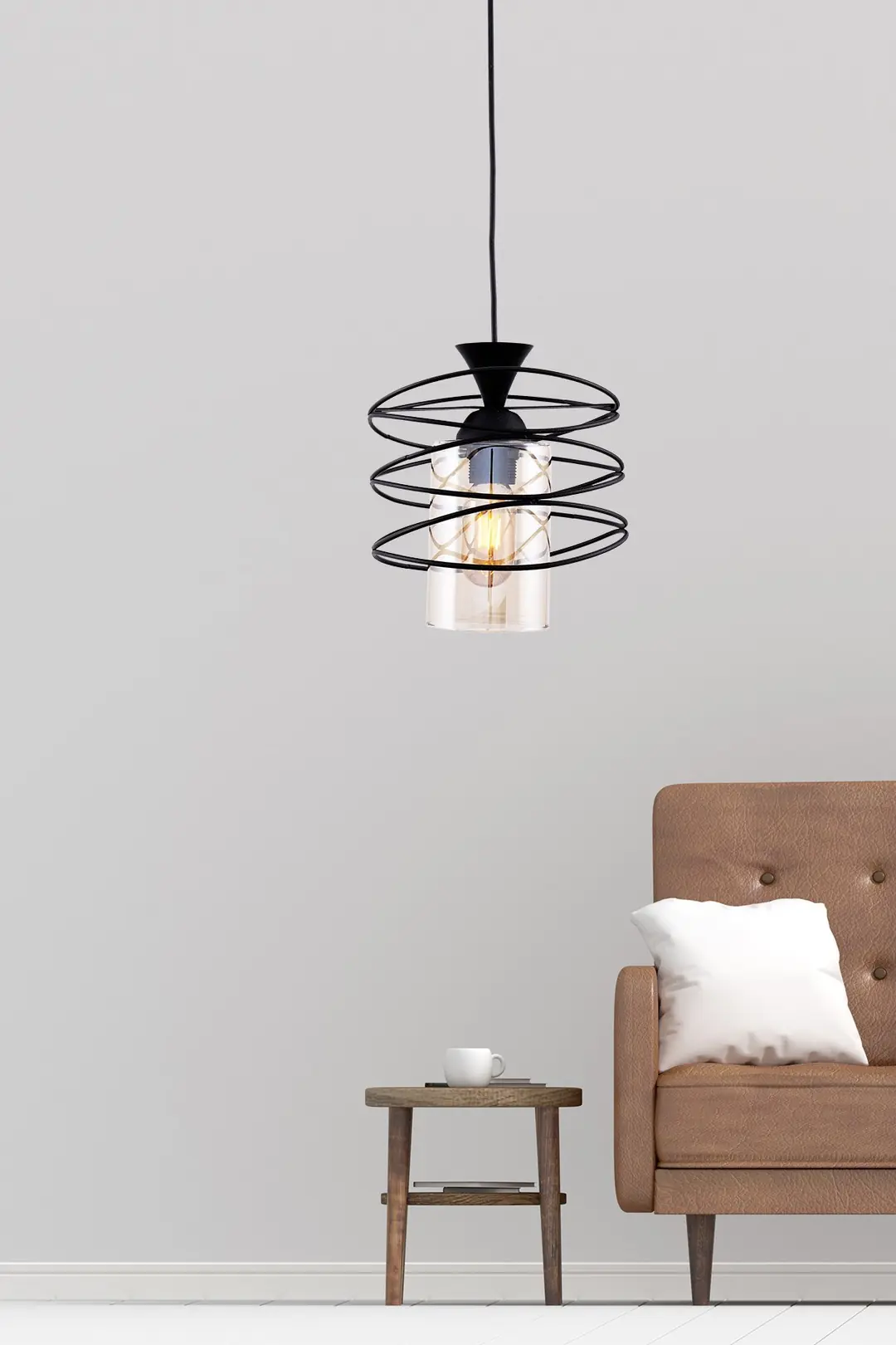 FIBER Chandelier Black Single
