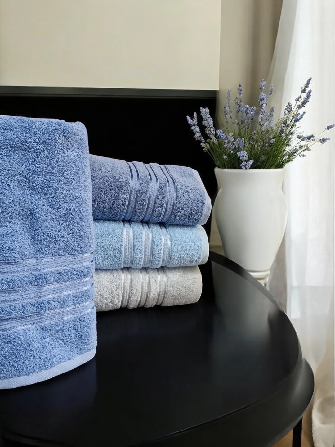 Banyo Havlusu Julie Liza 4'lü Mavi 70x140cm