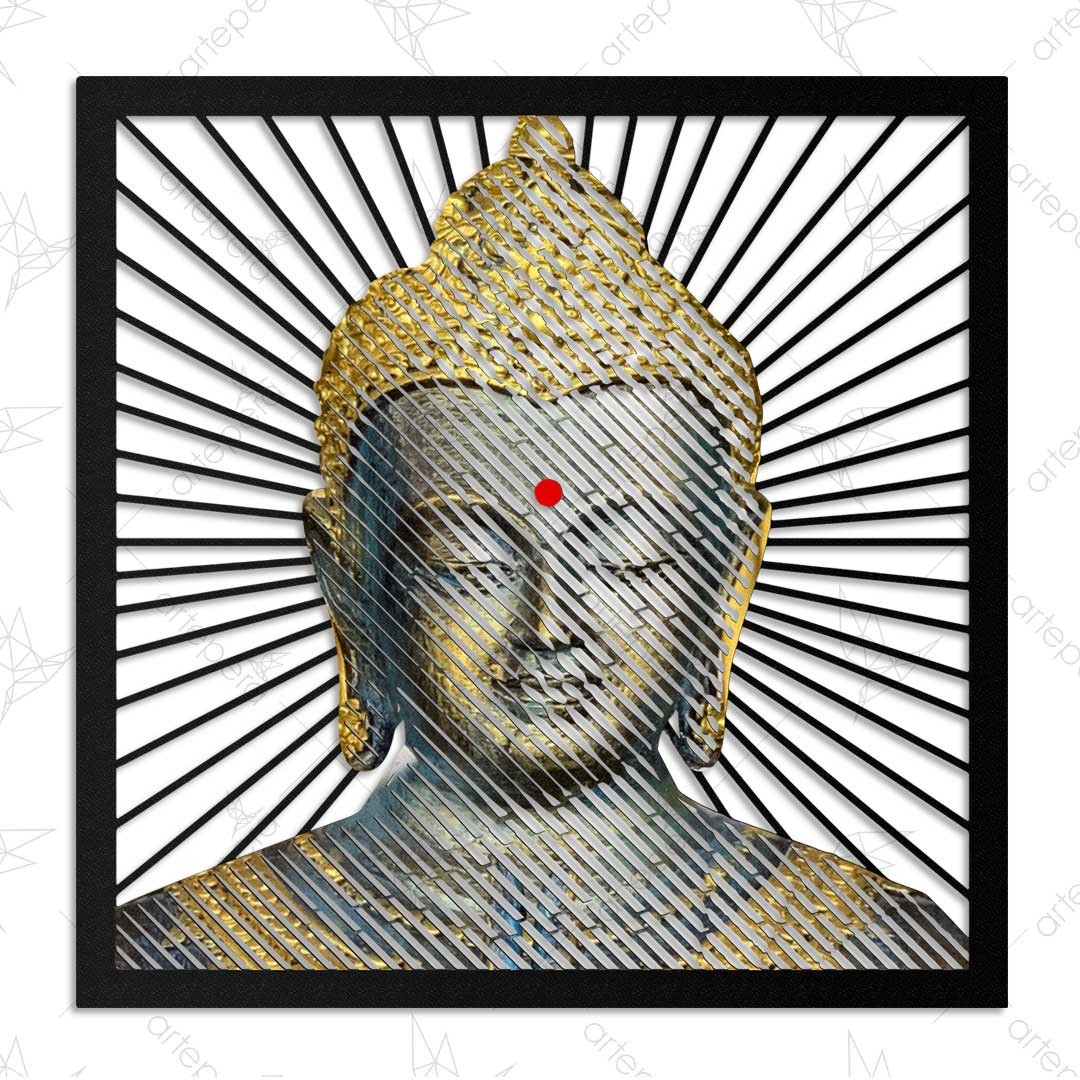 Buddha Metal Tablo Renkli 45*45cm