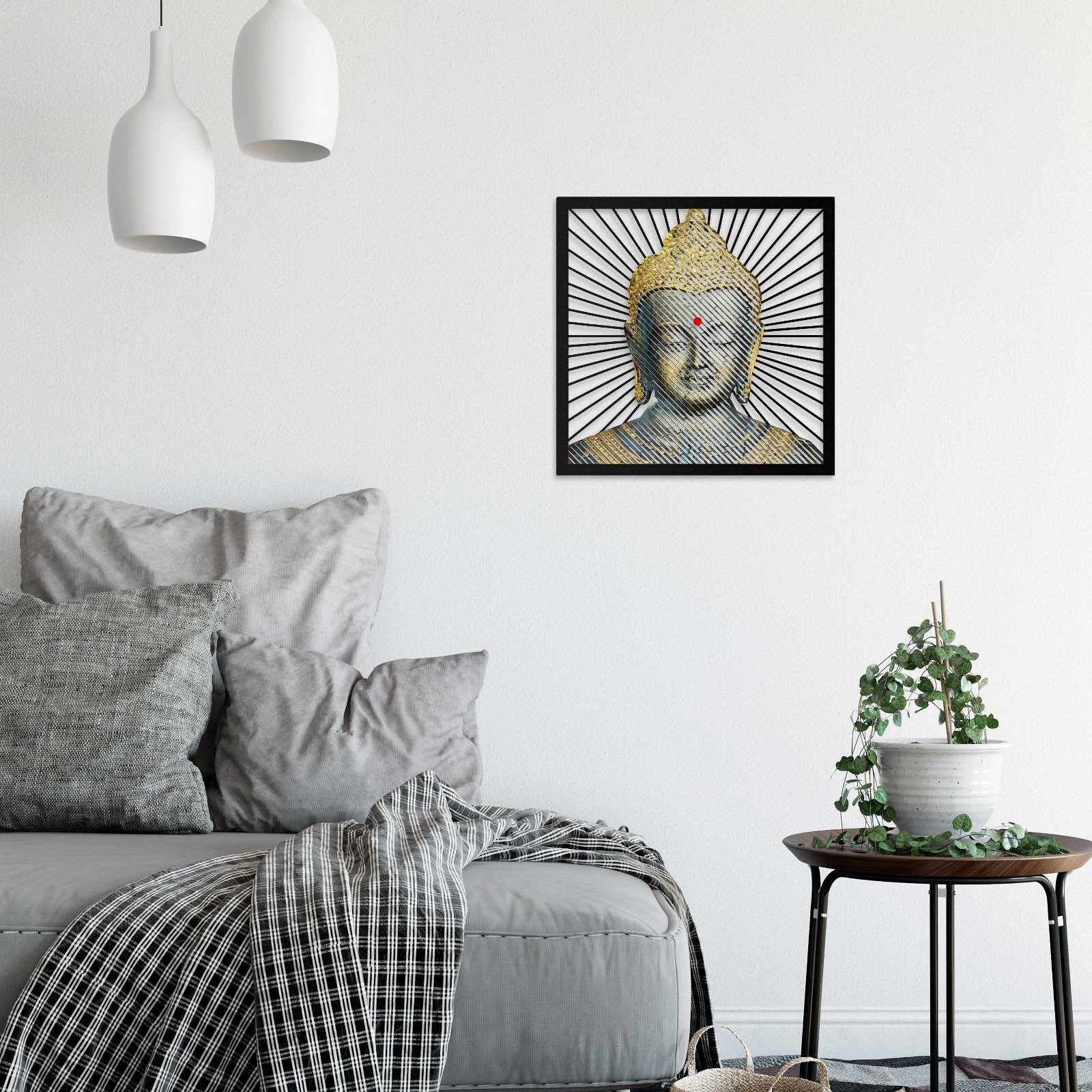 Buddha Metal Tablo Renkli 45*45cm